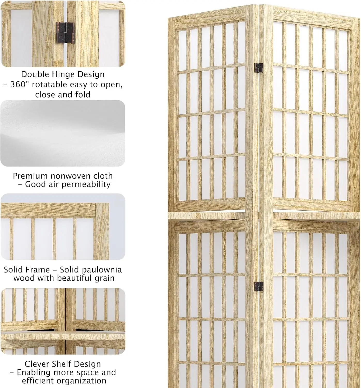 5.6FT Six Panel Foldable Porta - Shoji Screen Divider บทวิจารณ์และราคา