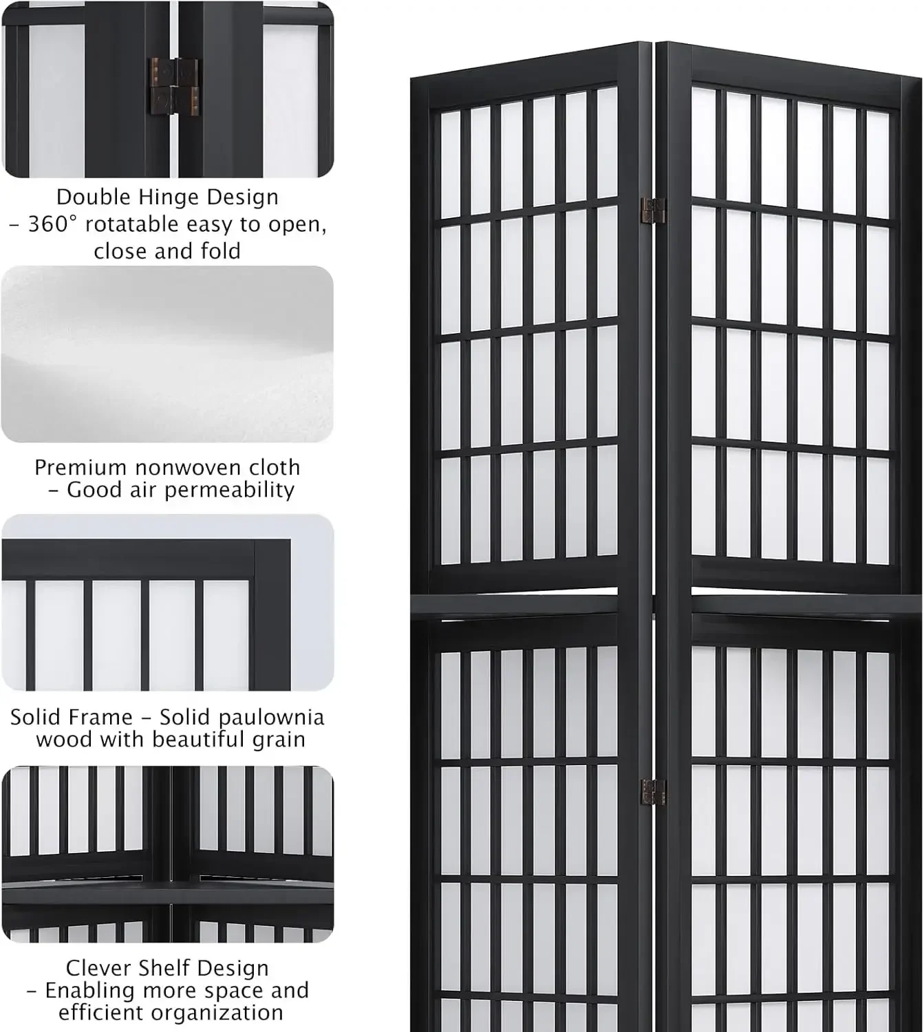 6 Panel 5.6ft Folding Portable - Shoji Screen Divider บทวิจารณ์และราคา