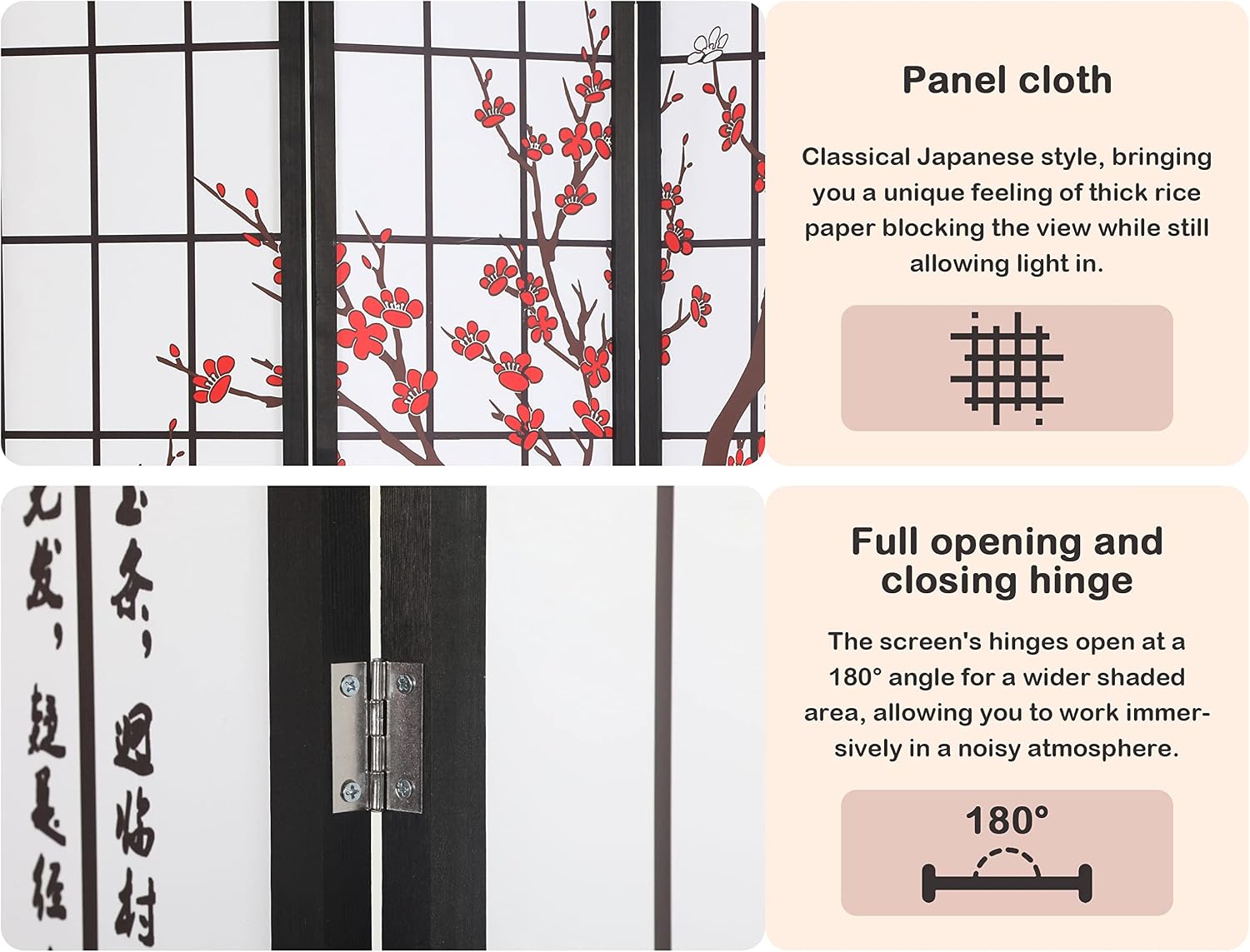 4 Panel Shoji Screen Room Divi - Shoji Screen Divider บทวิจารณ์และราคา