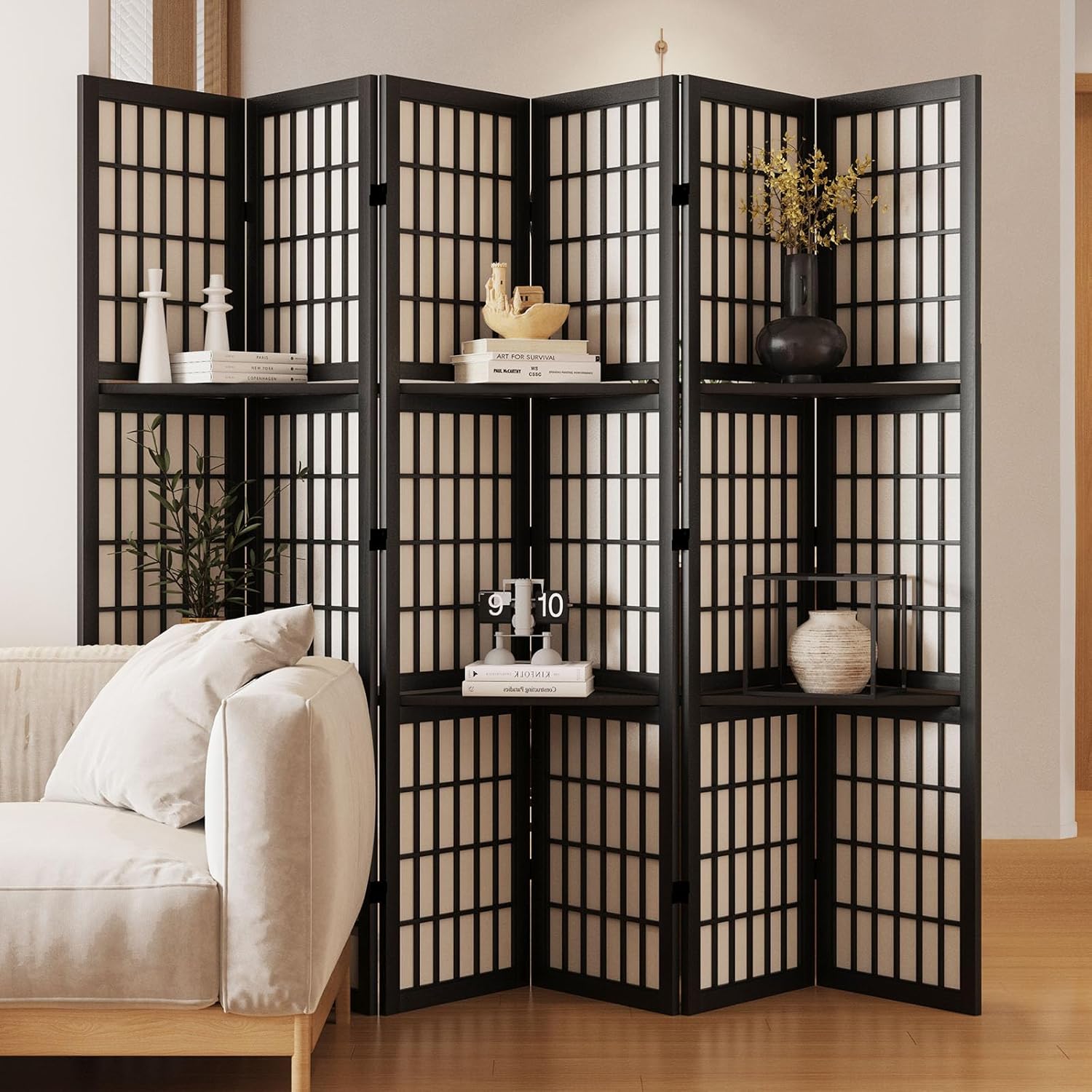 Room Divider with Shelves, 66. - Shoji Screen Divider บทวิจารณ์และราคา