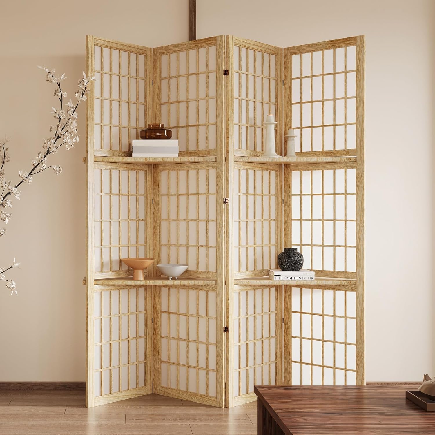5.6FT Room Divider and Folding - Shoji Screen Divider บทวิจารณ์และราคา
