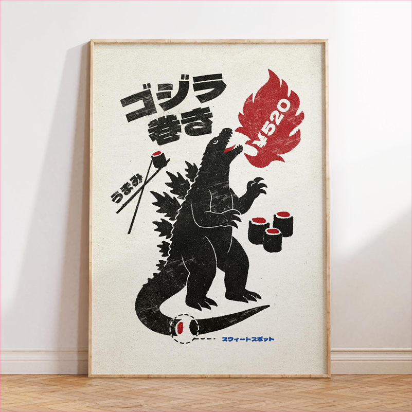Japan Food Art Poster Retro Ja - Japanese Lifestyle And Food บทวิจารณ์และราคา
