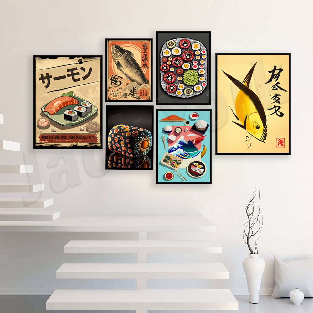 Vintage style Japanese sushi p - Japanese Lifestyle And Food บทวิจารณ์และราคา