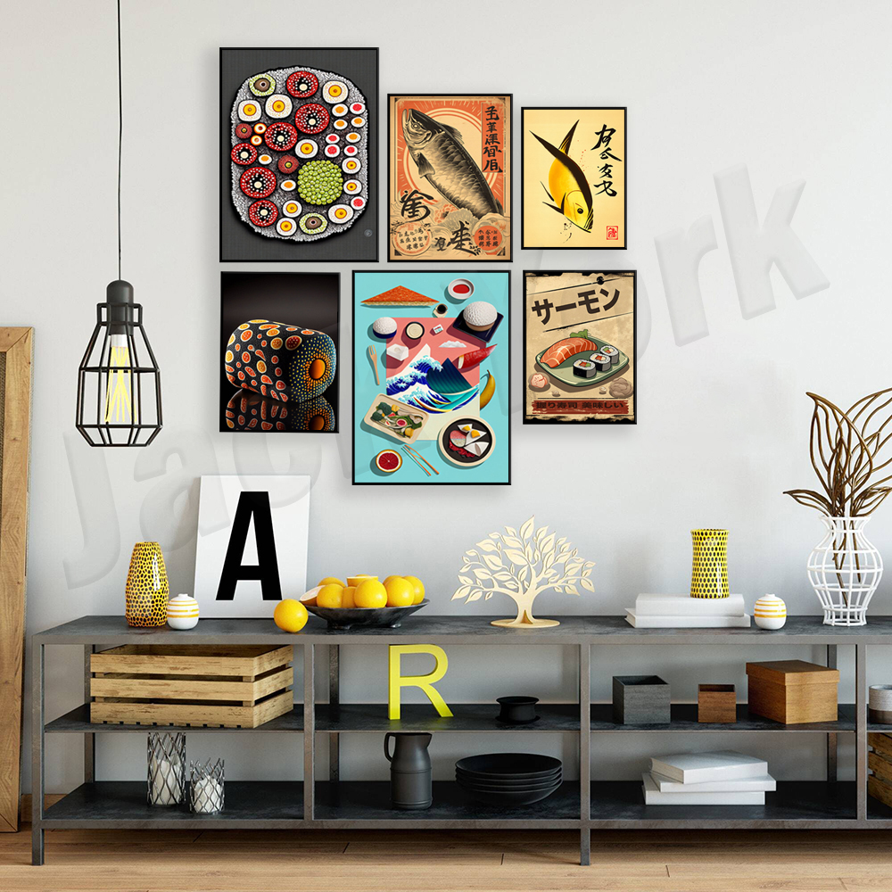 Vintage style Japanese sushi p - Japanese Lifestyle And Food บทวิจารณ์และราคา