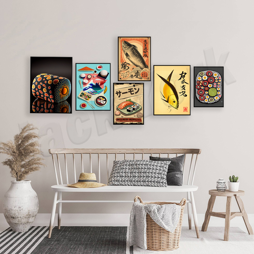Vintage style Japanese sushi p - Japanese Lifestyle And Food บทวิจารณ์และราคา