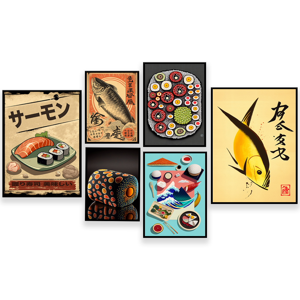 Vintage style Japanese sushi p - Japanese Lifestyle And Food บทวิจารณ์และราคา