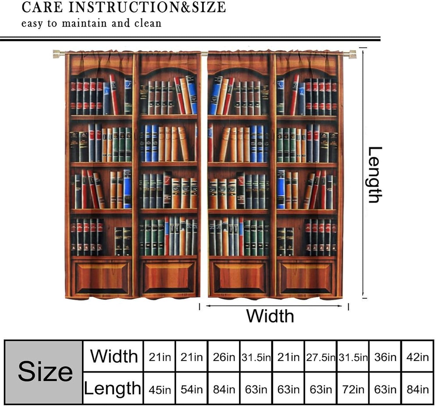 Retro Bookcase Curtains,Vintag - Japanese Lifestyle Books บทวิจารณ์และราคา