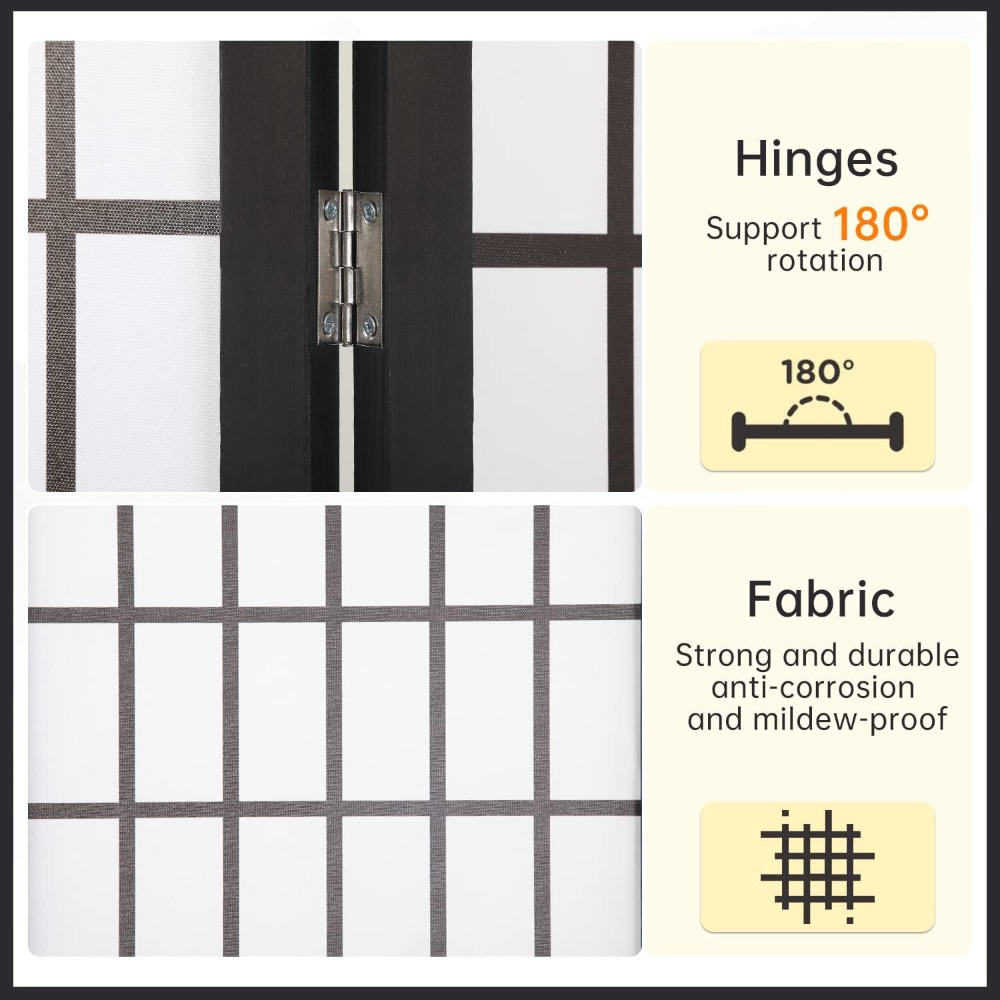 4 Panel Room Divider, 6Ft Fold - Shoji Screen Divider บทวิจารณ์และราคา