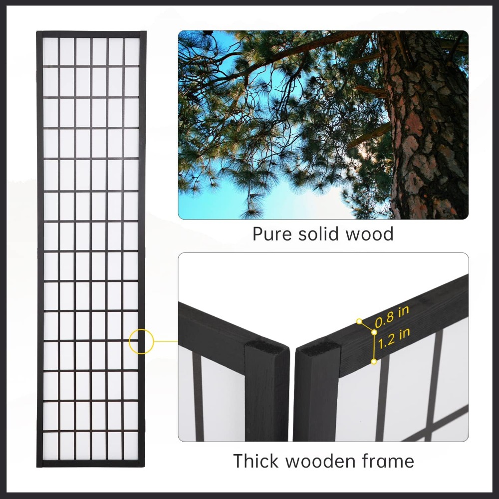 4 Panel Room Divider, 6Ft Fold - Shoji Screen Divider บทวิจารณ์และราคา
