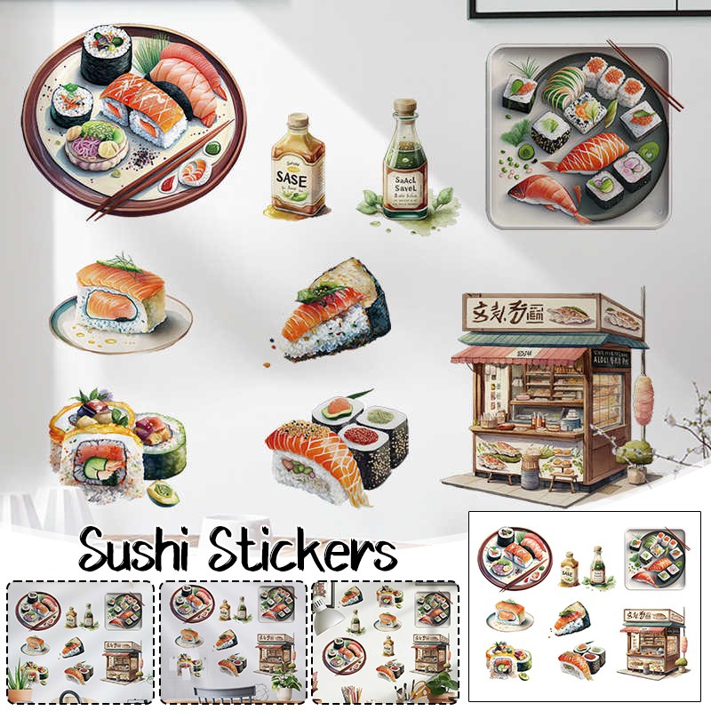 Japanese Food Sushi Sticker 3D - Japanese Lifestyle And Food บทวิจารณ์และราคา