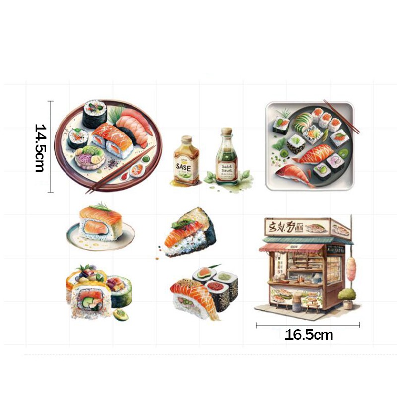 Japanese Food Sushi Sticker 3D - Japanese Lifestyle And Food บทวิจารณ์และราคา